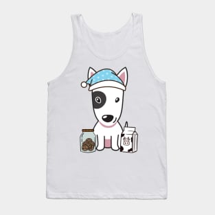 Funny bull terrier is having a midnight snack Tank Top